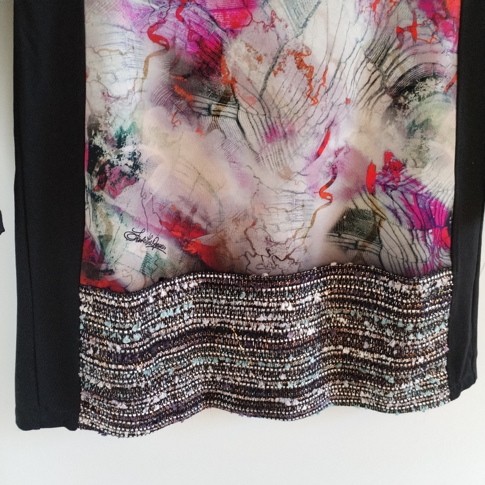 Save the Queen Abstract Multicolor Long Sleeve Dress - Picture 2 of 12